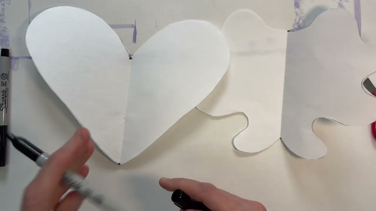 Romero Britto Hearts: Cutting Out Symmetrical Shapes and Drawing Patterns