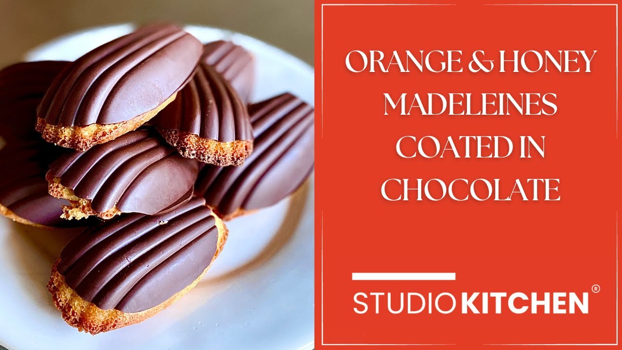 Orange & Honey Madeleines Coated In Dark Chocolate