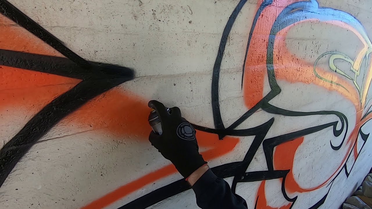 Freestyle Letters under bridge on fresh wall