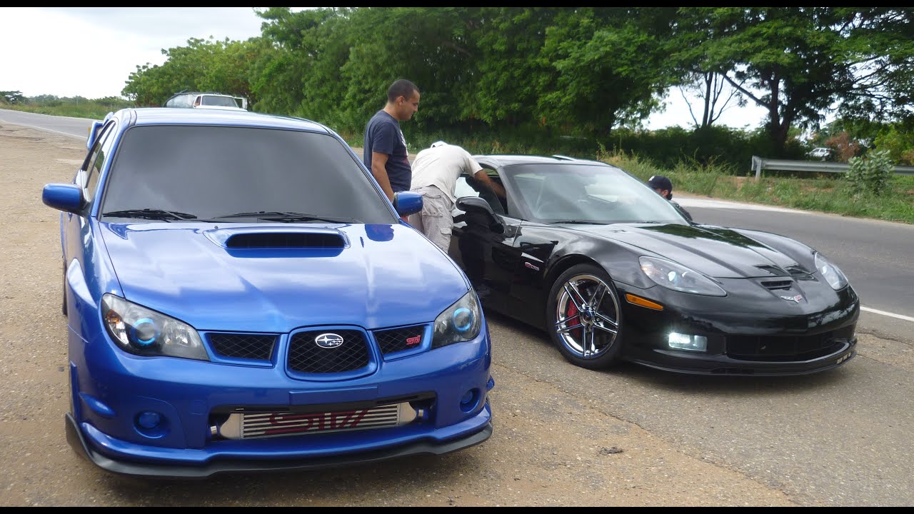 The Valley Dragway | Subaru Impreza STI vs Chevy Corvette Z06 | Exhibición [28/04/13]