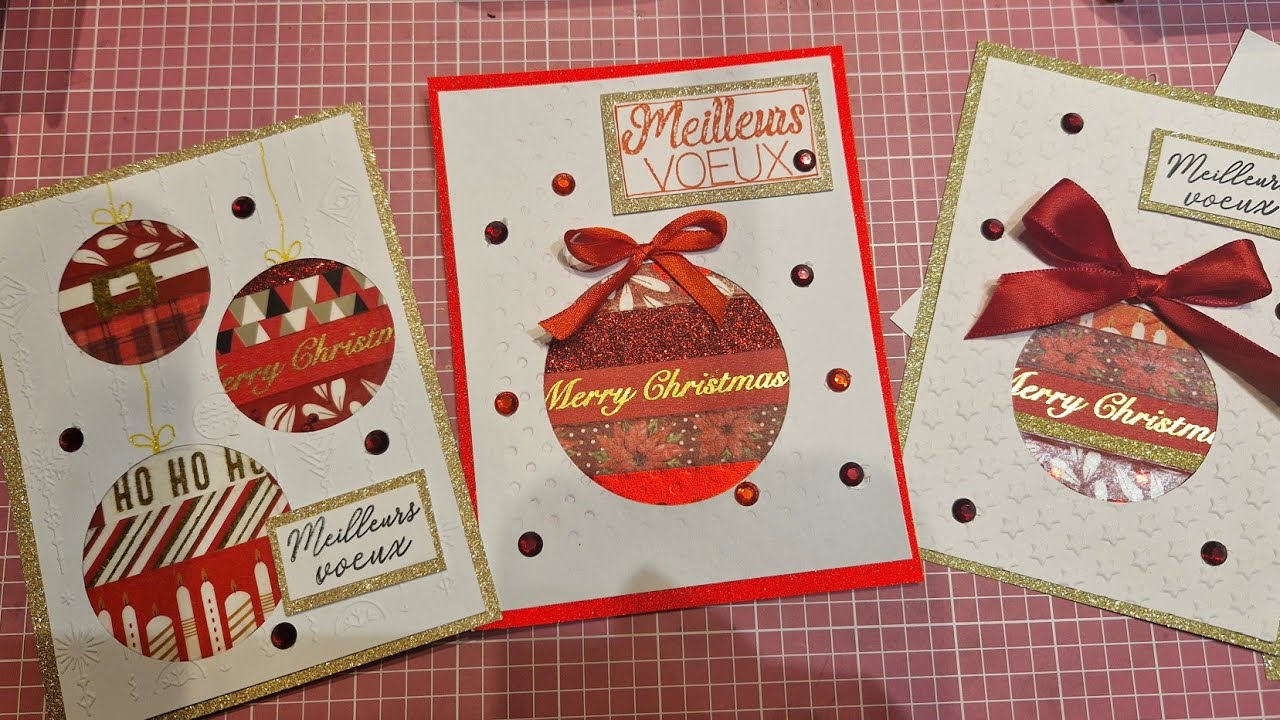 TUTO CARTE BOULE DE NOEL #action 