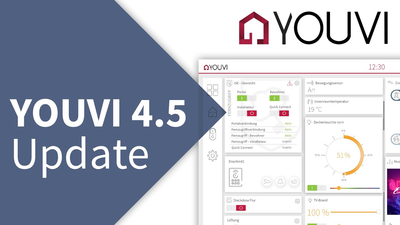 YOUVI Update 4.5: Bridges zu Philips Hue & Yeelight, ISE Smart Connect, News zu Logik und Türstation