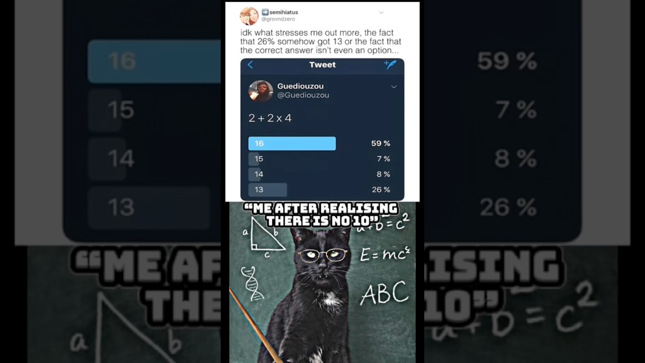 When Math Polls Go Horribly Wrong... 🐱📚 #Shorts