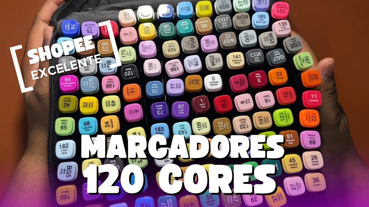 Comprinhas da Shopee Canetinhas Marcadores 120 cores para colorir MUITAS CORES Shopee papelaria
