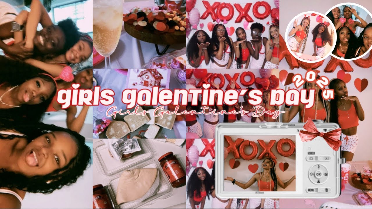 Girls Galentine’s Day 🎀l Matching Pajamas,Homemade Pizza, Shopping & Car Ride | Liyah Sanai ♥