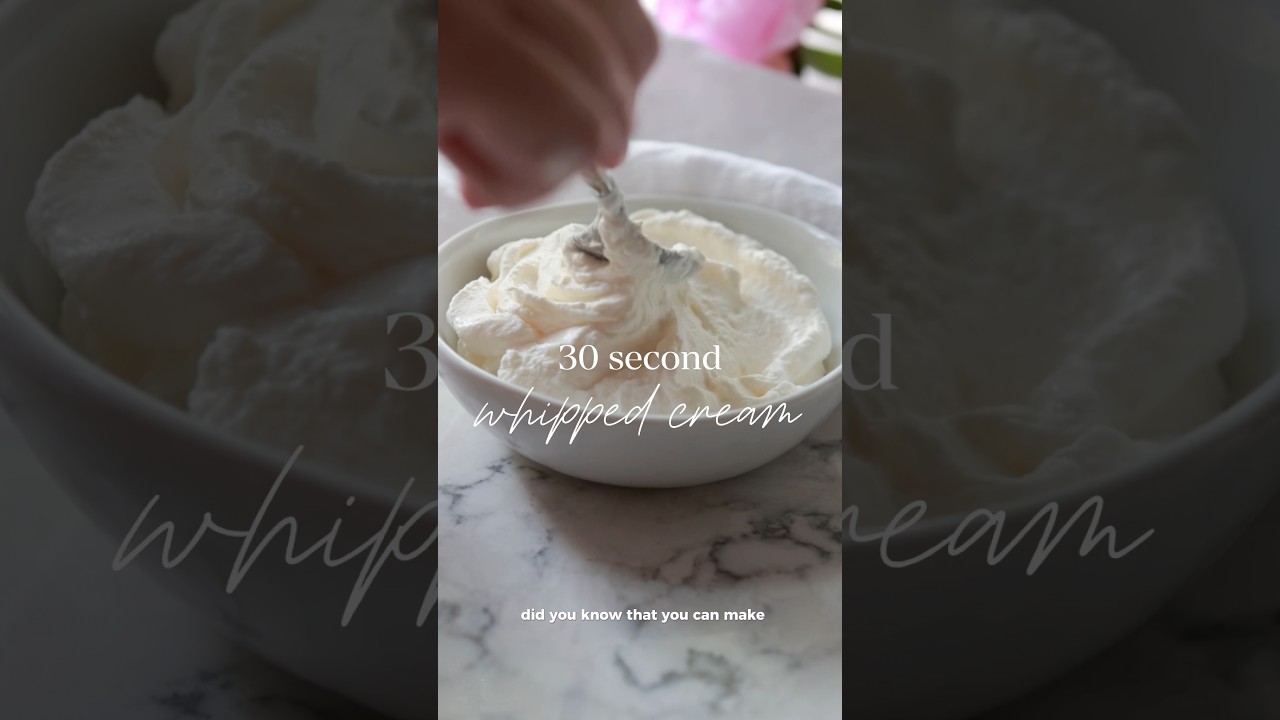 Time saving whipped cream hack! #cookinghacks #shorts #whippedcream