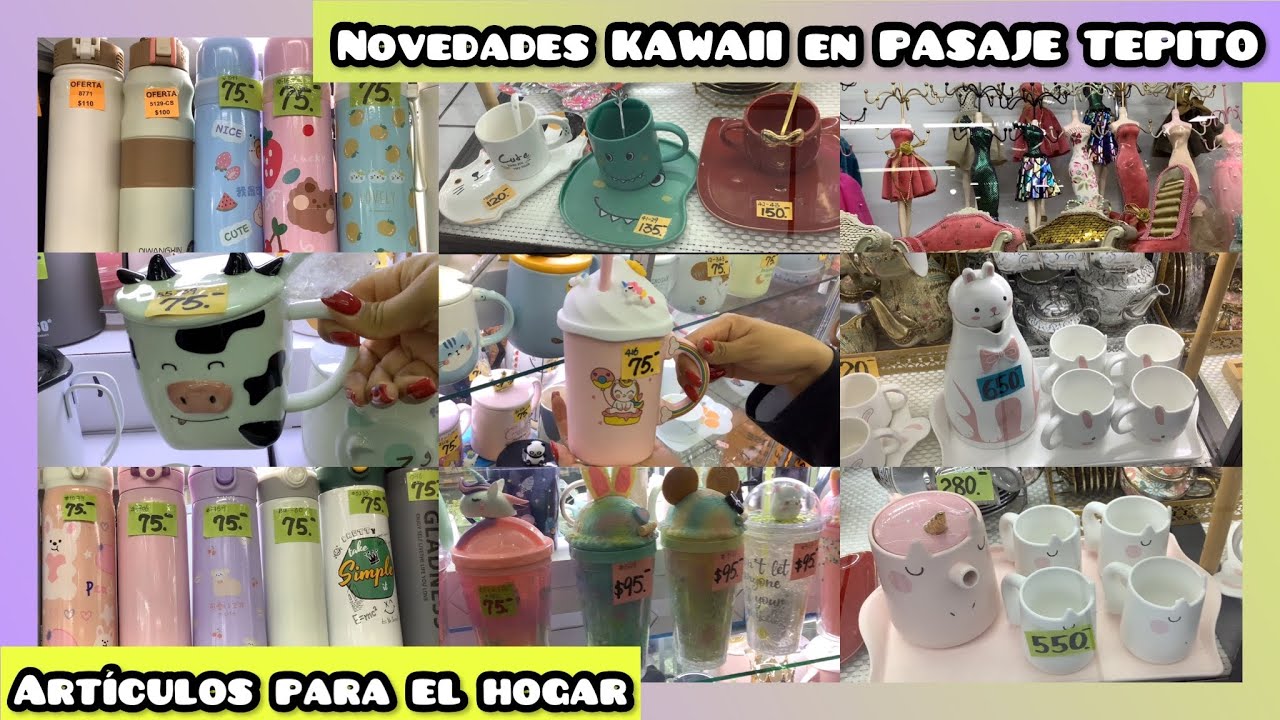 🔵 OFERTAS en VASOS y TERMOS | Mercancia de TEMPORADA | NOVEDADES KAWAII EN PASAJE METRO TEPITO CDMX