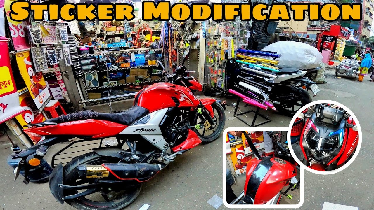 FINALLY STICKER MODIFY DONE | বাইকে দিলাম নতুন লুক | Apache 4v Bike Sticker Modification | FHQ Films