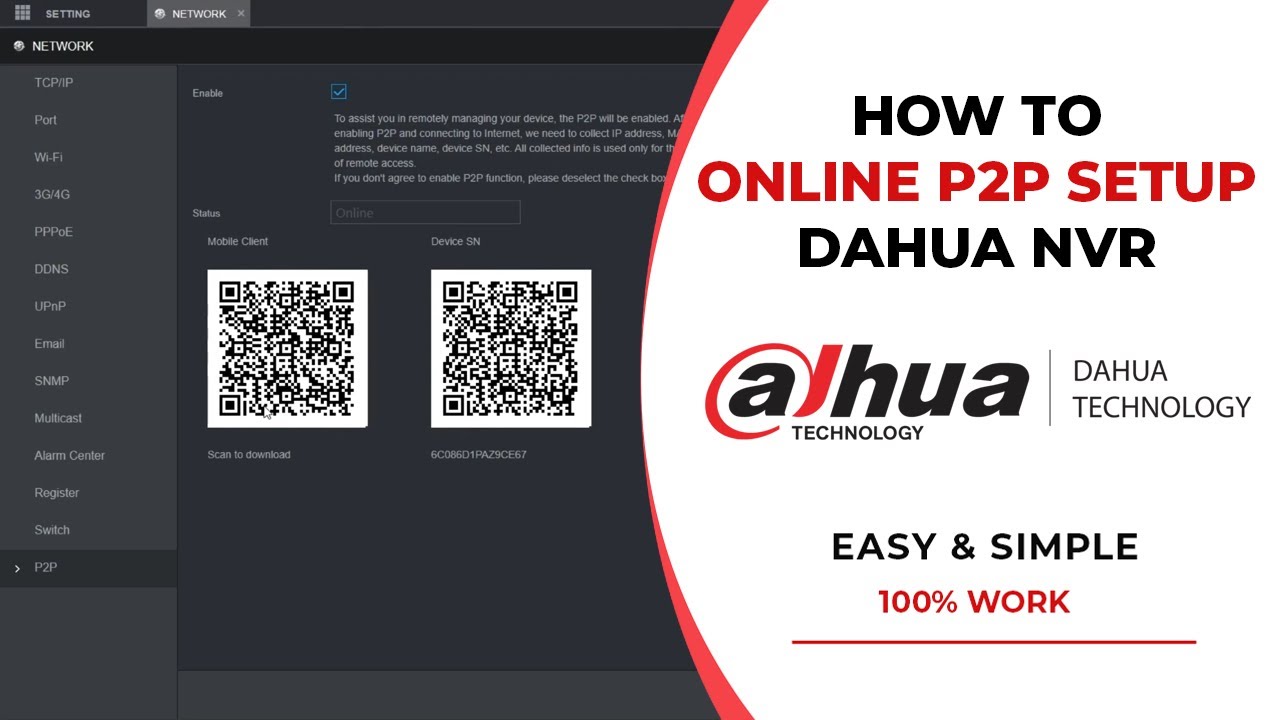 Настройка Dahua NVR Online P2P | Онлайн-настройка Dahua DVR