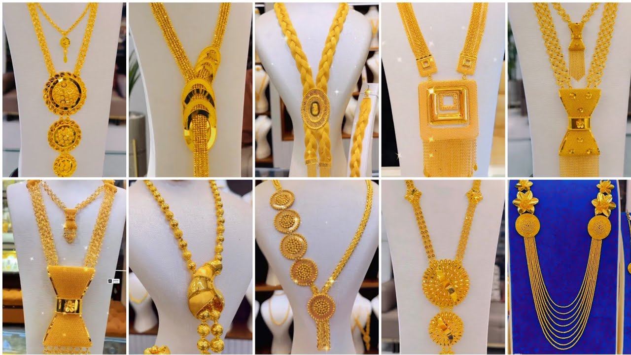 Latest Elegant Gold Necklace Set 2025 | Arabic Gold Bridal Necklace Designs part #3