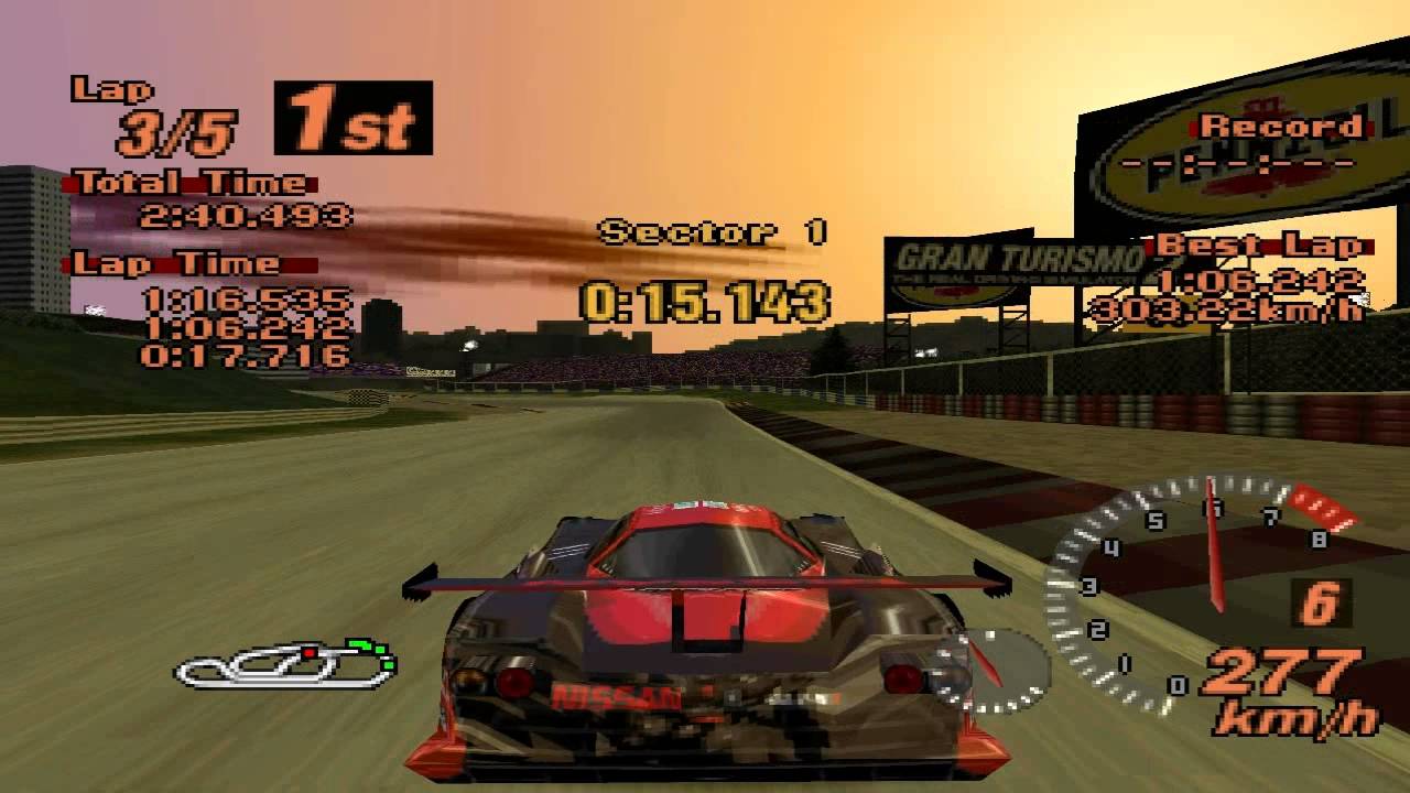 Gran Turismo 2 - Red Rock Valley Speedway - Nissan R390 GT1 LM Race Car '97 - ePSXe 1.8.0