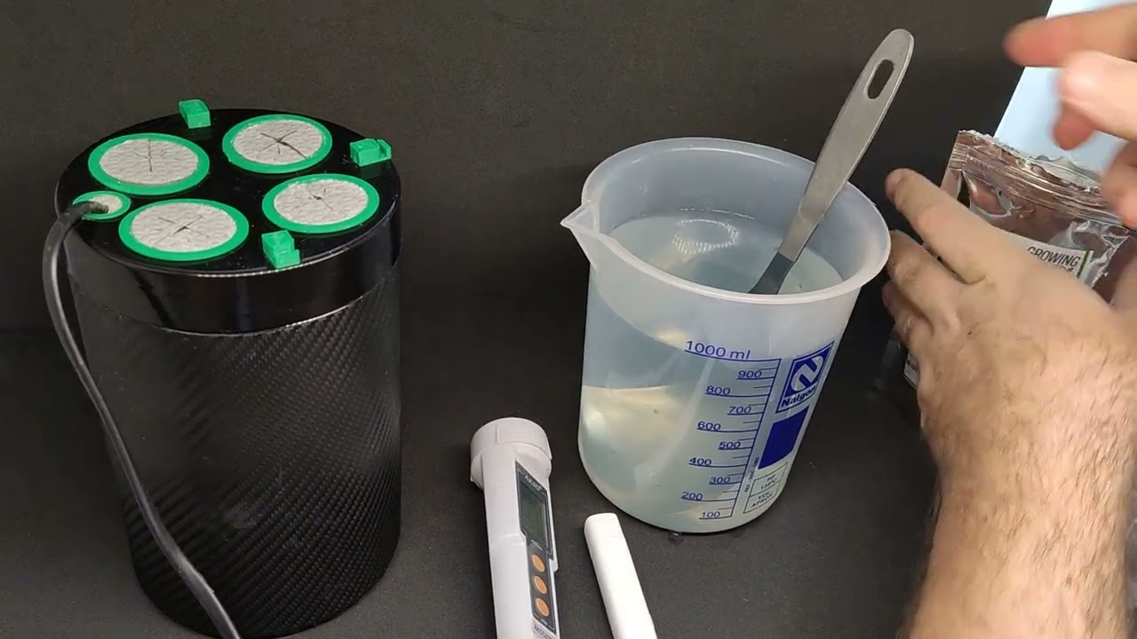 Preparando solução nutritiva aeroclonadora