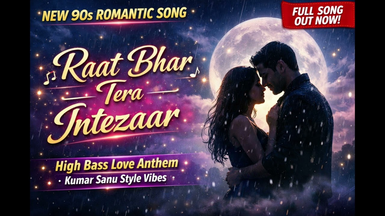 Raat Bhar Tera Intezaar ❤️ 90s Romantic Love Song | High Bass Duet | Kumar Sanu Style Vibes