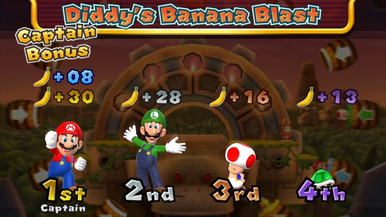 Mario Party 9 - Mario vs Luigi vs Toad vs Koopa - DK's Jungle Ruins