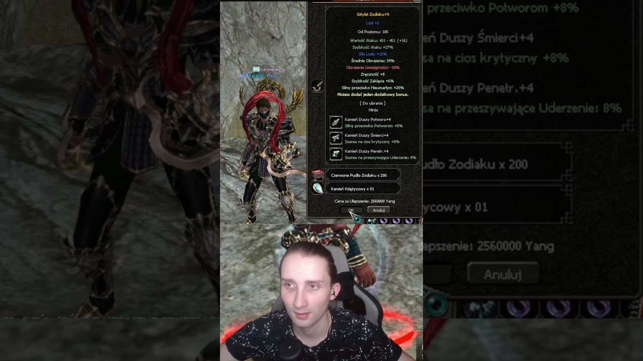 Ulepszanie sztylet&oacute;w zodiaku magicznym kamieniem! #metin2 #live #mazix