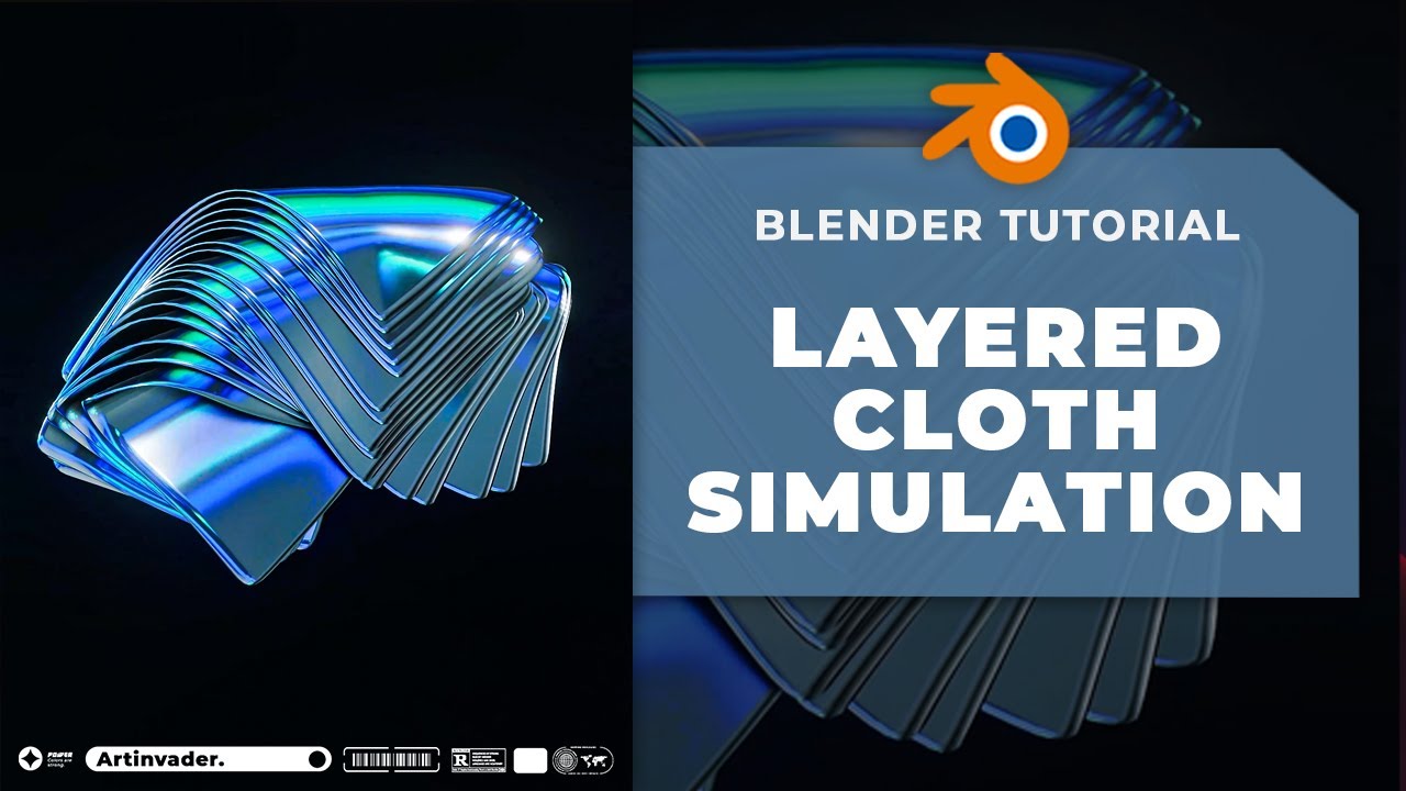 🤩🌊 DYNAMIC LAYERED CLOTH SIMULATION 🌊🤩 INSPIRED BY THE ARTIST MARTERIUM! -  BLENDER TUTORIAL