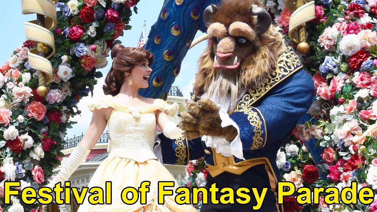 Disney Festival of Fantasy Parade 2017 at Magic Kingdom, Walt Disney World - w/Belle & Beast
