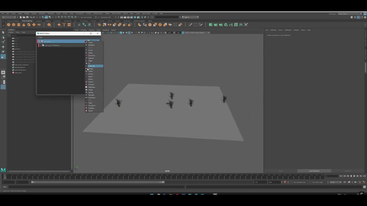 Animating Realistic Grass in Maya Using MASH | VFX Loya Tutorial