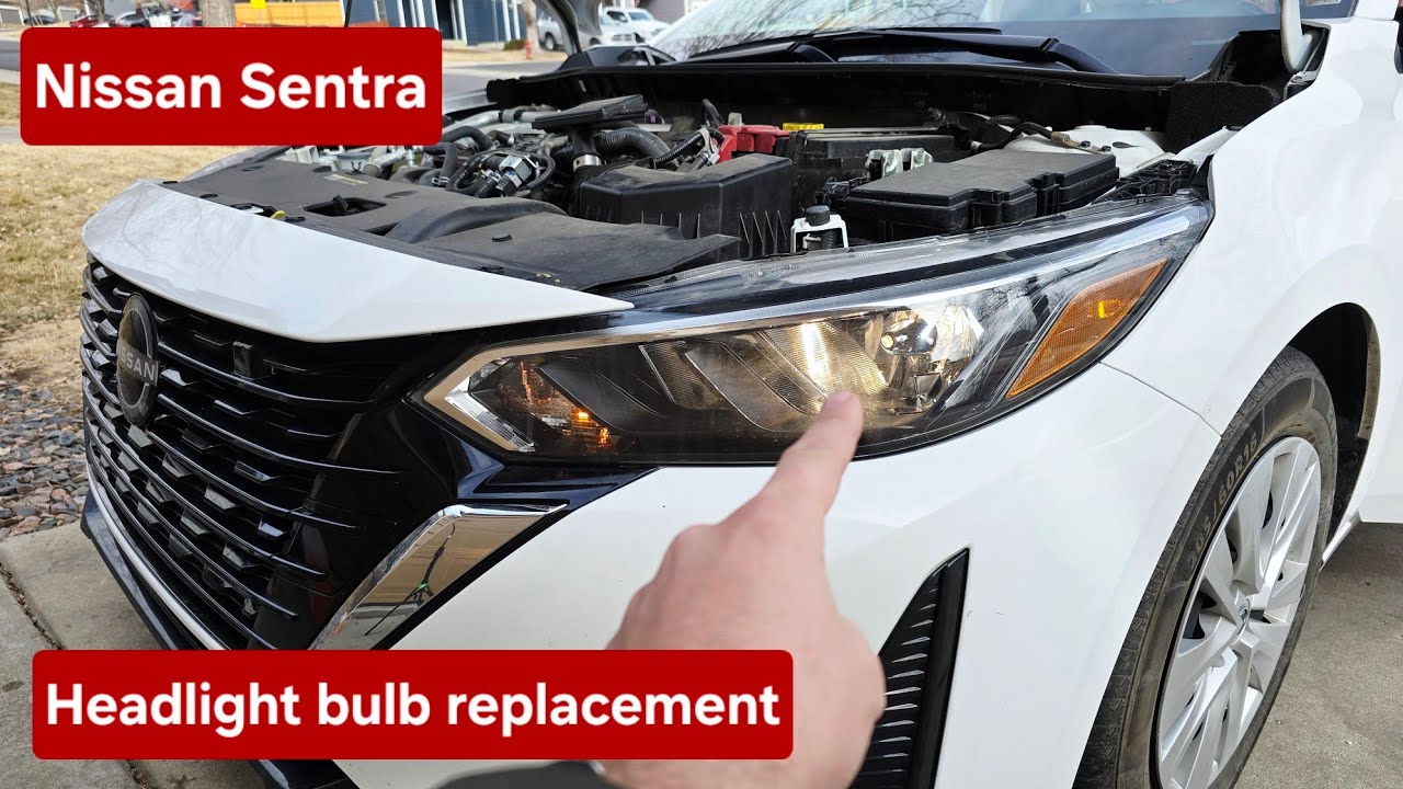 Как заменить лампочку в фаре Nissan Sentra 2020-2025 годов выпуска (8-го поколения)