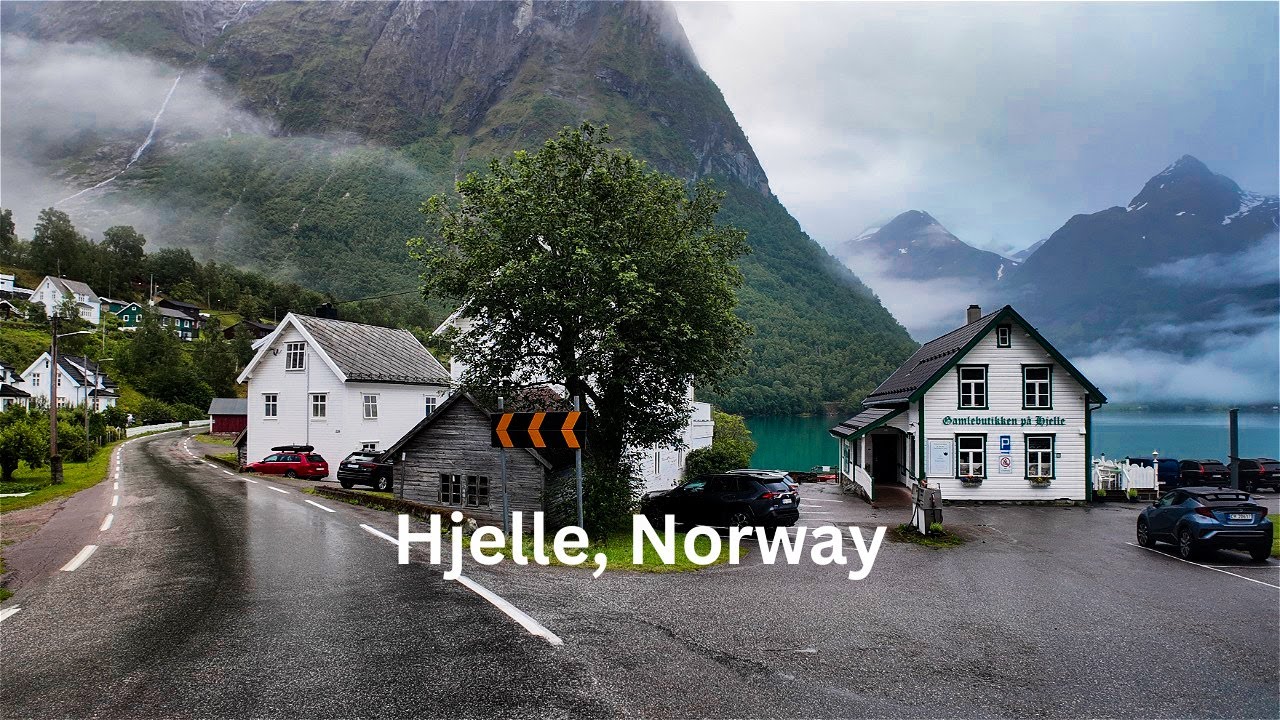 [4K Rainy Walk] Hazy Morning Walk in Hjelle - Norway Walks