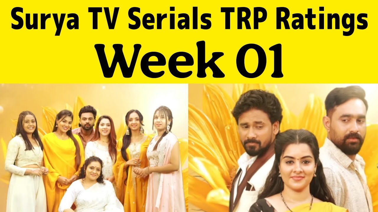 Surya TV Serial TRP Rating Week 01 |Surya TV Serials Ratings |Media Express Malayalam 