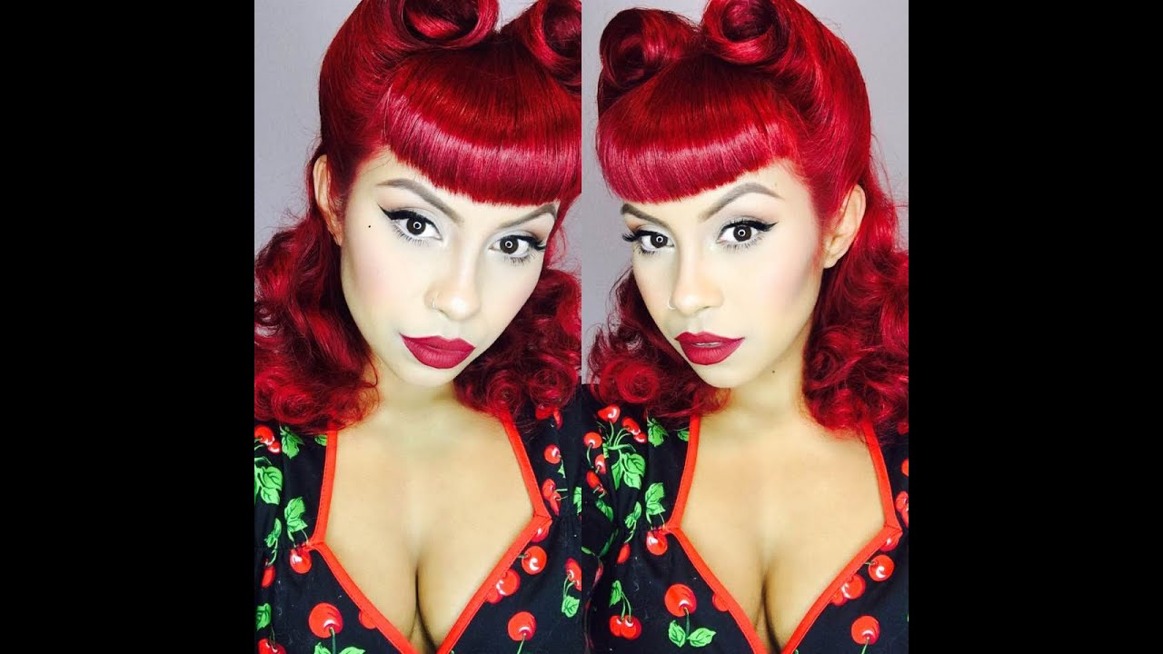 victory rolls with Bettie bangs