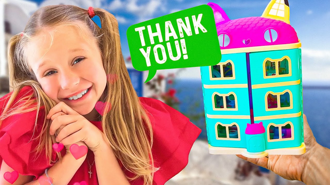 Nastya helps dad and learns magic words for kids