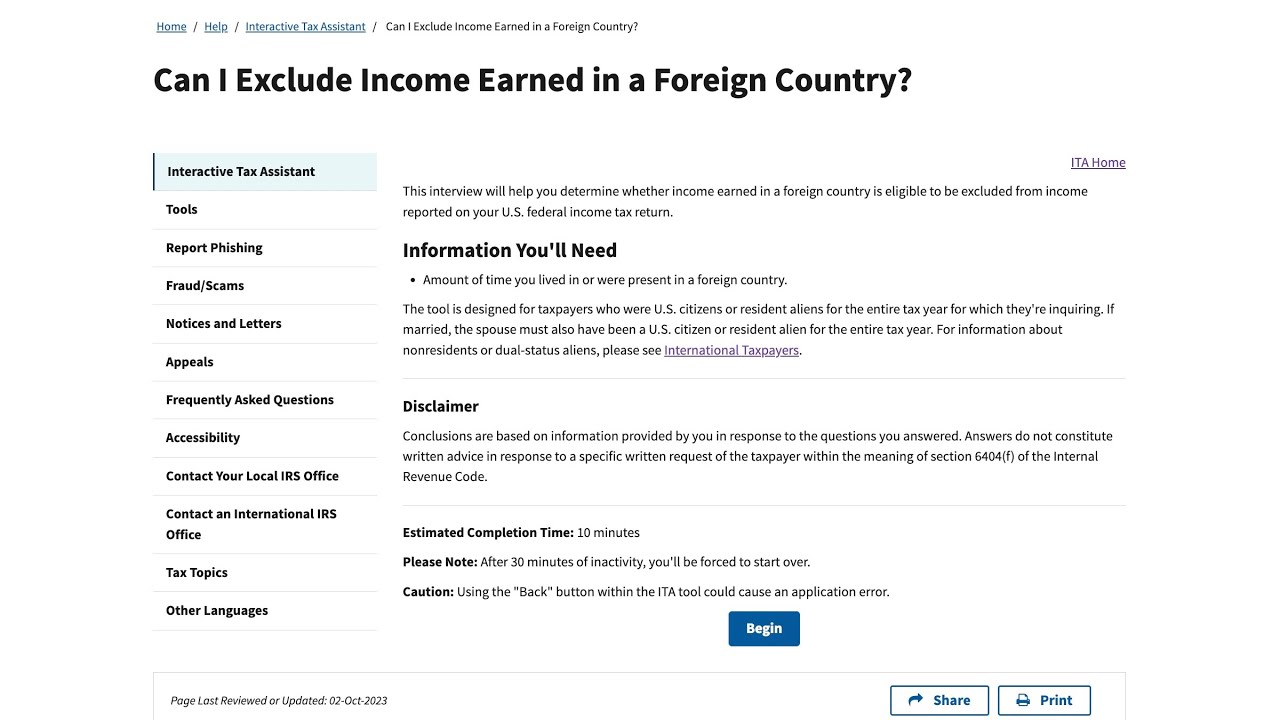Can I exclude income earned in a foreign country?