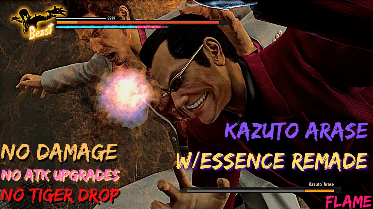Yakuza Kiwami w/ Essence Remade: Kazuto Arase |No Damage, No ATK Upgrades, No TD, No EQ, Legend| 4K