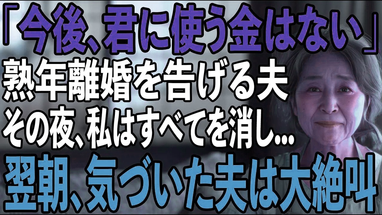「君に使う金はない、自由になりたい」37年連れ添った私に突然離婚を告げた夫→立ち直り一人の生活を楽しんでいた私の前に、元夫が再び現れ…【シニアライフ】【60代以上の方へ】
