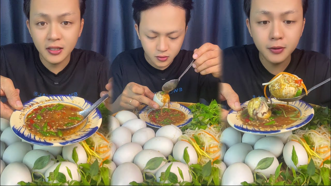 Mukbang một mâm Hột Vịt Lộn - Ăn Cùng Vương