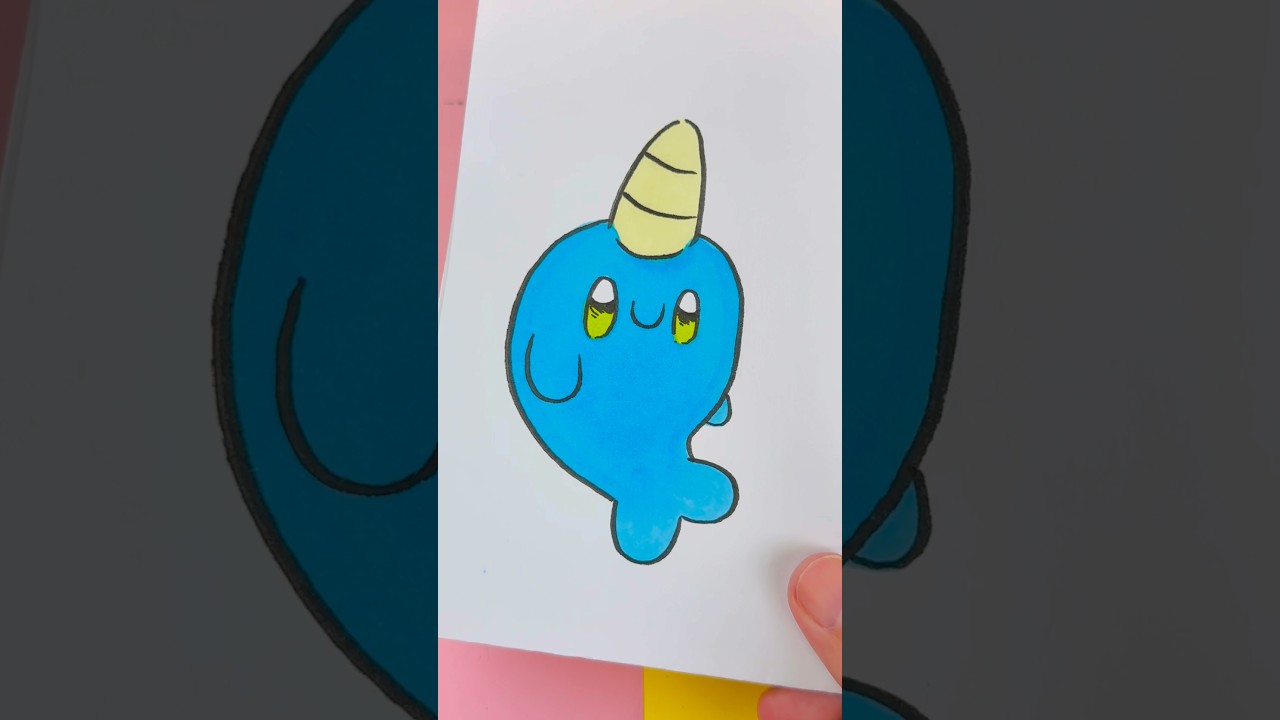 🐋 Hur man ritar en Kawaii-narval ✨ Steg för steg