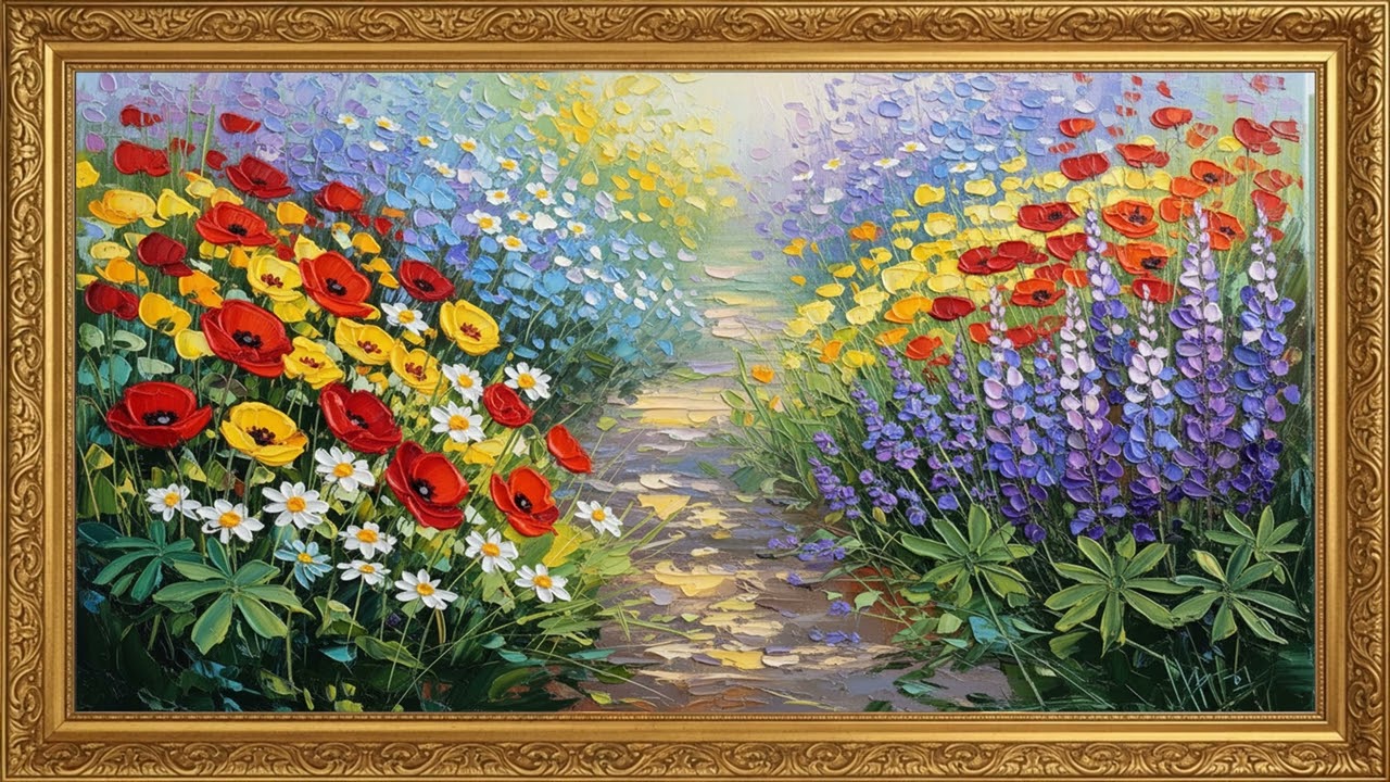 Elegant Flower Oil Painting | 2 Hour Decorative TV Art Screen