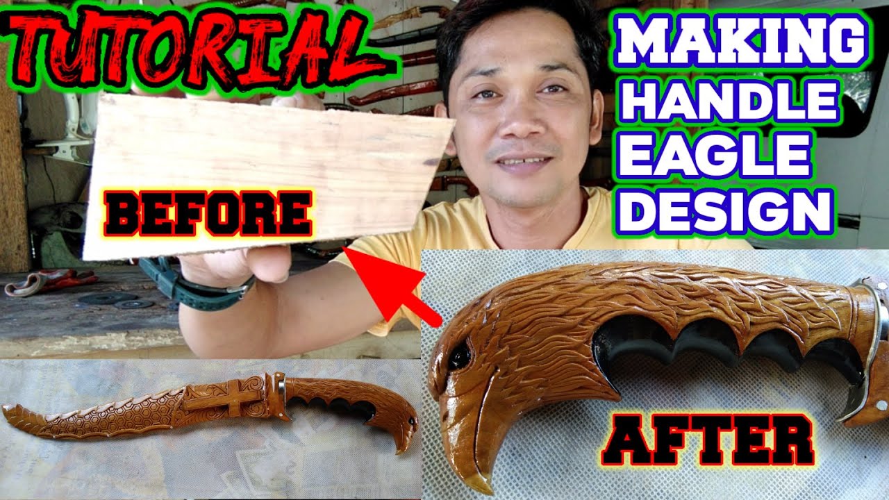 MAKING HANDLE EAGLE DESIGN. Paano gumawa Ng puluhang agila.