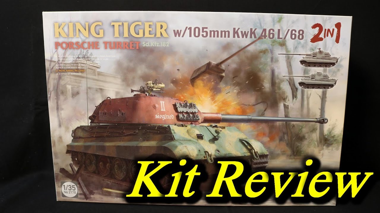 Takom German King Tiger Porsche turret w/105mm kwk 46L/68 2in1 ( English Sub )