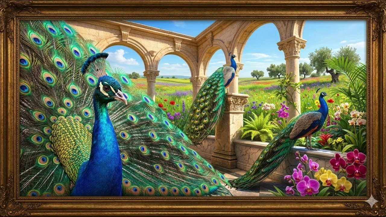 Peacocks are magnificent | TV Frame Art | screensaver : please subscribe and check my other videos