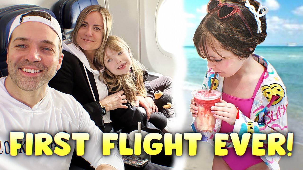 Ava’s FIRST Ever FLIGHT to Miami!! ☀️💗 (got scared!)