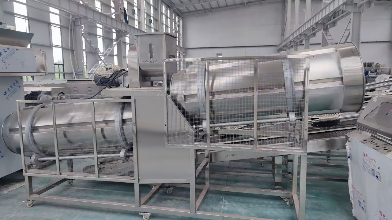 Flavoring Drum for Coating Snacks With Seasoning/Double Rotary Drums Seasoning Oil Coating Machine