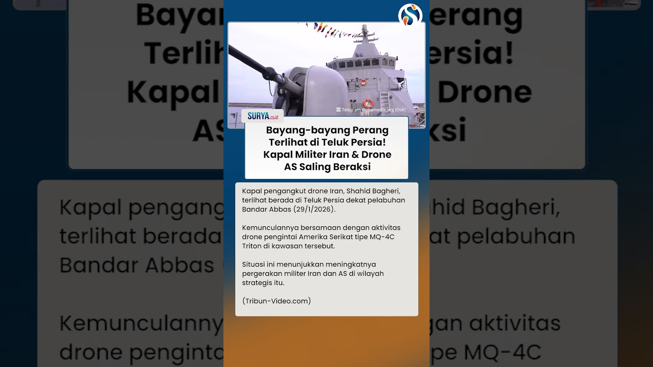 BAYANG-BAYANG PERANG Terlihat di Teluk Persia! Kapal Iran & Drone AS Saling Beraksi
