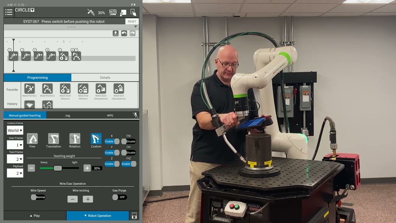 Программирование кольцевой сварки — обучающее видео Lincoln Electric Cobot