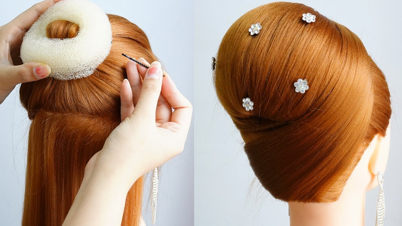 Easy High Bun Updo Hairstyles | New Hairstyle For Wedding
