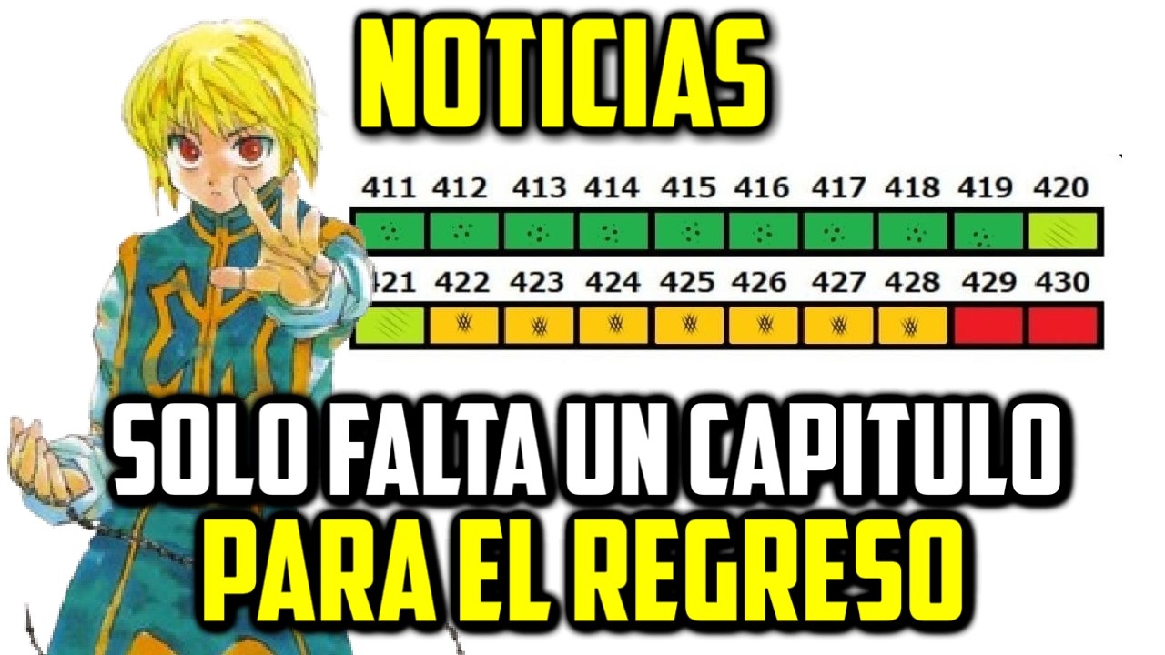 SOLO FALTA UN CAPITULO PARA EL REGRESO DE HUNTER X HUNTER | NOTICIAS SOBRE EL MANGA