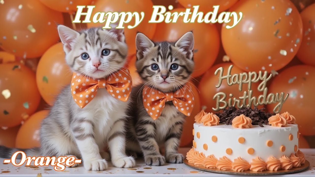 🎉Happy Birthday Song!!!-Orange-🎂　Cutecat  Kitten