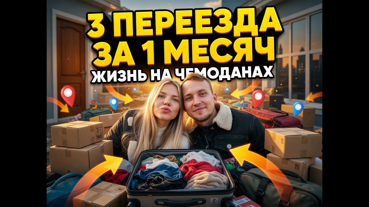 Жизнь на чемоданах: 3 ПЕРЕЕЗДА ЗА 30 ДНЕЙ! 🏠➡️🏠➡️🏠