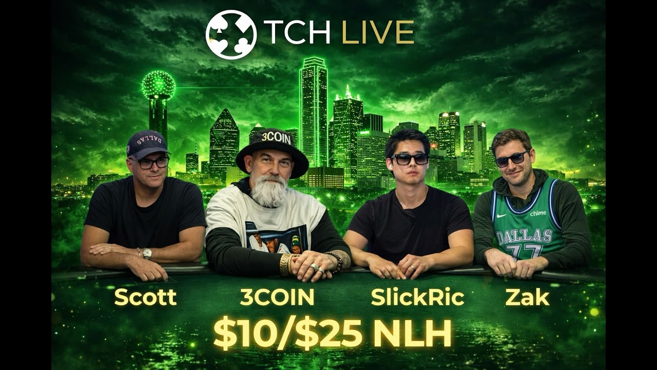 LIVE POKER | $10/$25 No Limit Hold'em Cash Game | TCHLIVE Dallas