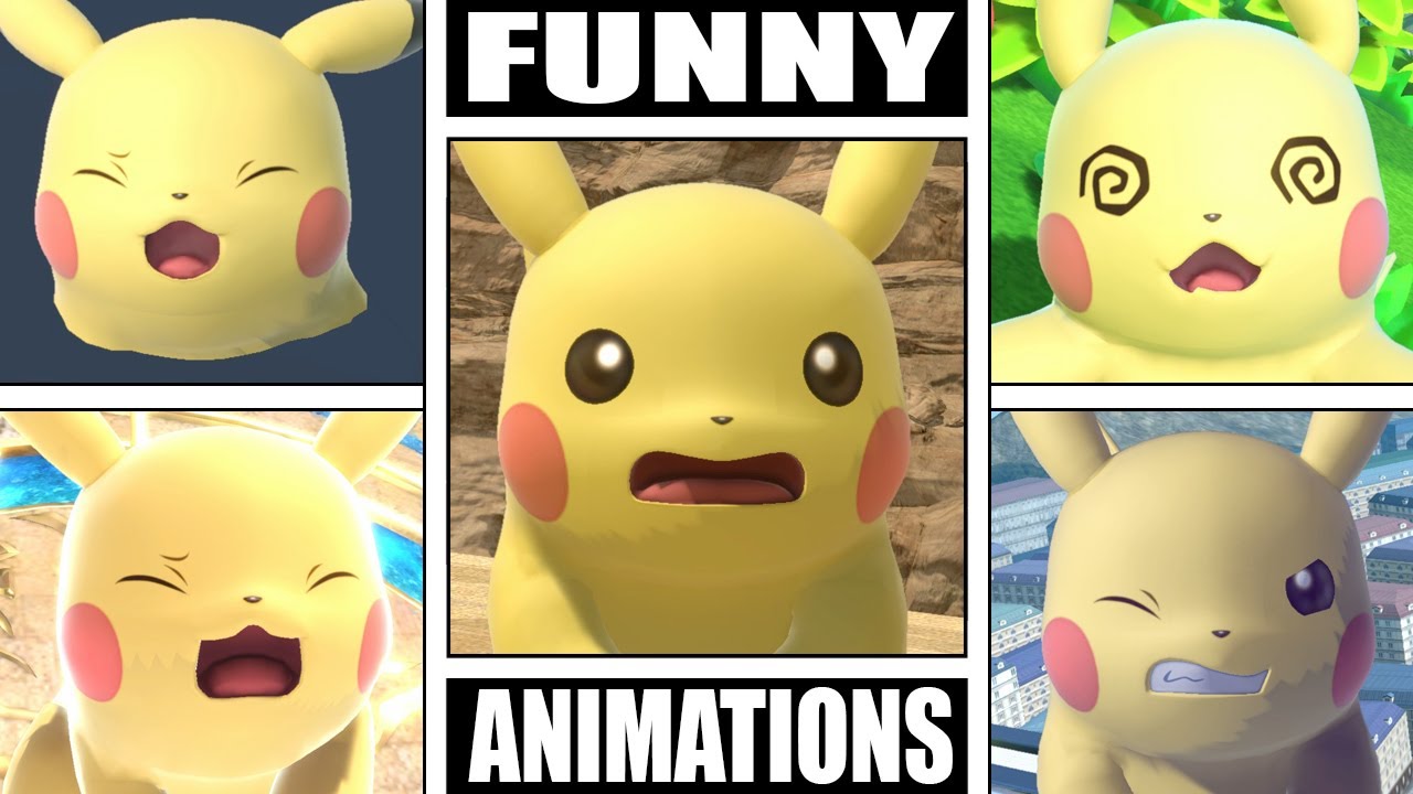 Pikachu's FUNNY ANIMATIONS in Smash Bros Ultimate (Drowning, Dizzy, Sleeping, Star KO, & More)
