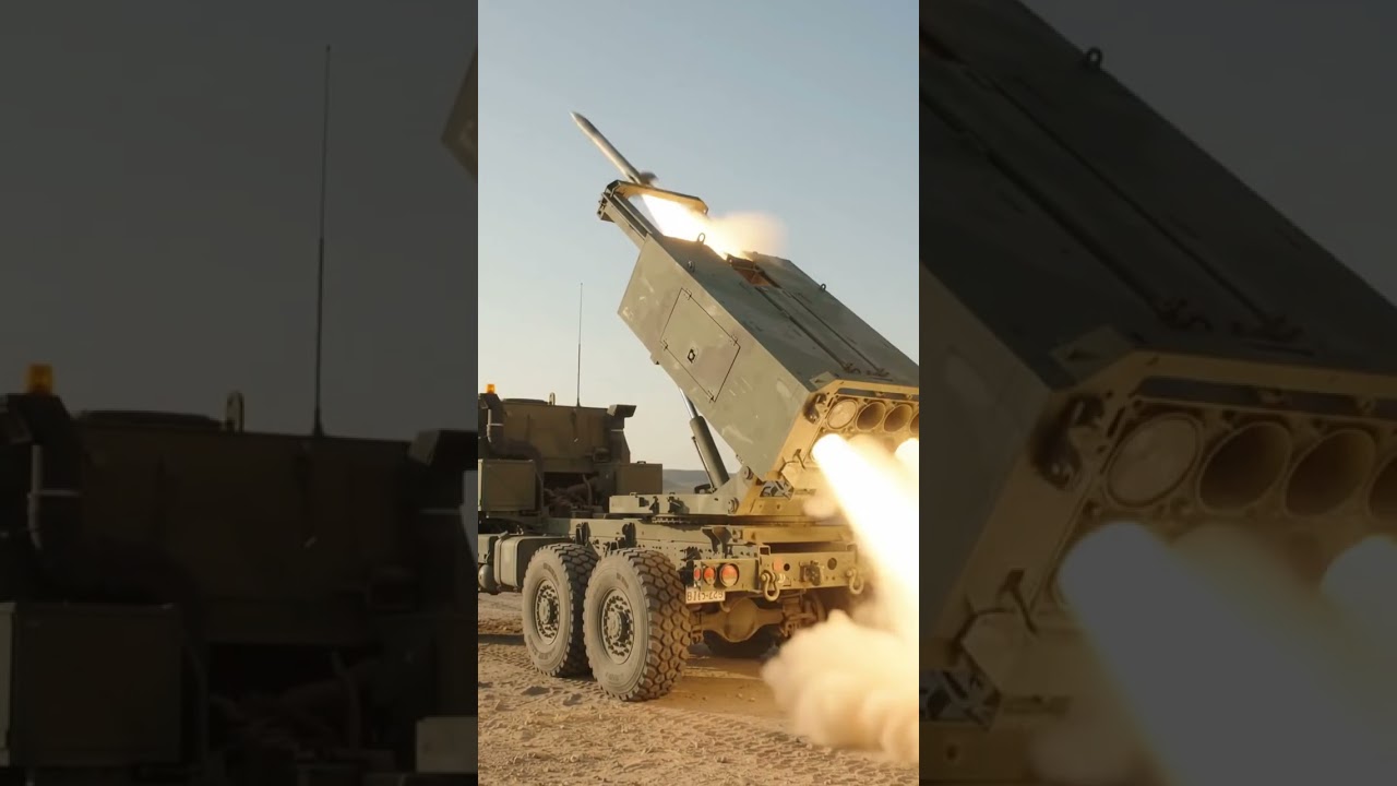 M142 HIMARS Rocket Artillery Firing 🚀💥 | Full Salvo #Shorts