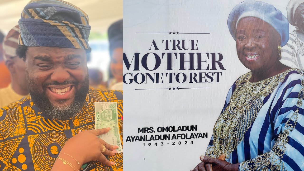 MONEY FLOWS AS AREMU AFOLAYAN TOOK THE  DANCE FLOOR AT LATE MUM BURIAL RECEPTION