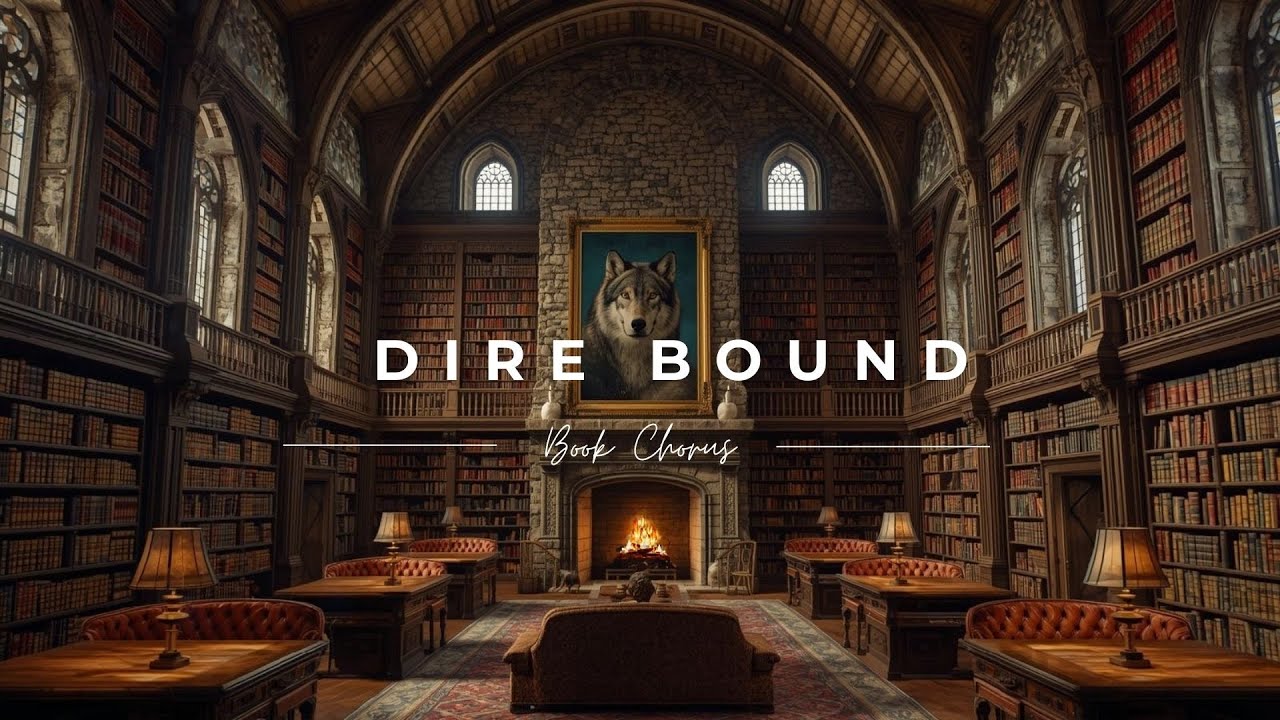 🐺 Dire Bound Library Ambience | Dark Academia Study & Fireplace Sounds #romantasy #wolf #direbound 