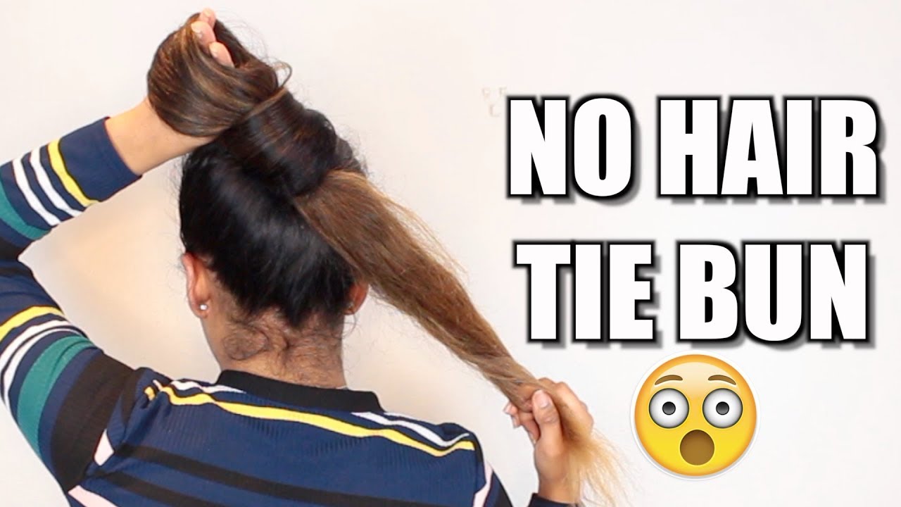3 NO Hair Tie Buns For Long hair | Hair Bun Tutorial